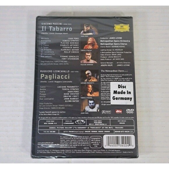 Il Tabarro / Pagliacci Opera Double Feature DVD New Sealed Classic Performance - Picture 2 of 2